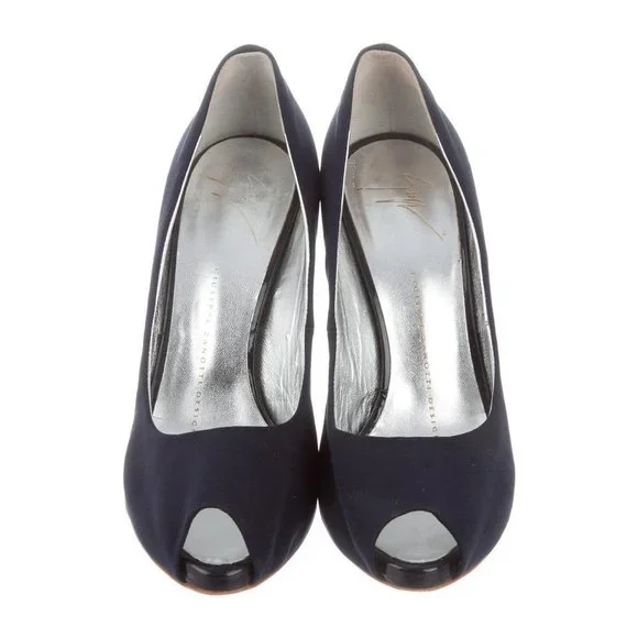 GIUSEPPE Zanotti Black Peep-Toe Rainbow Pumps Retail $1295 Size 7 - Picture 4 of 5